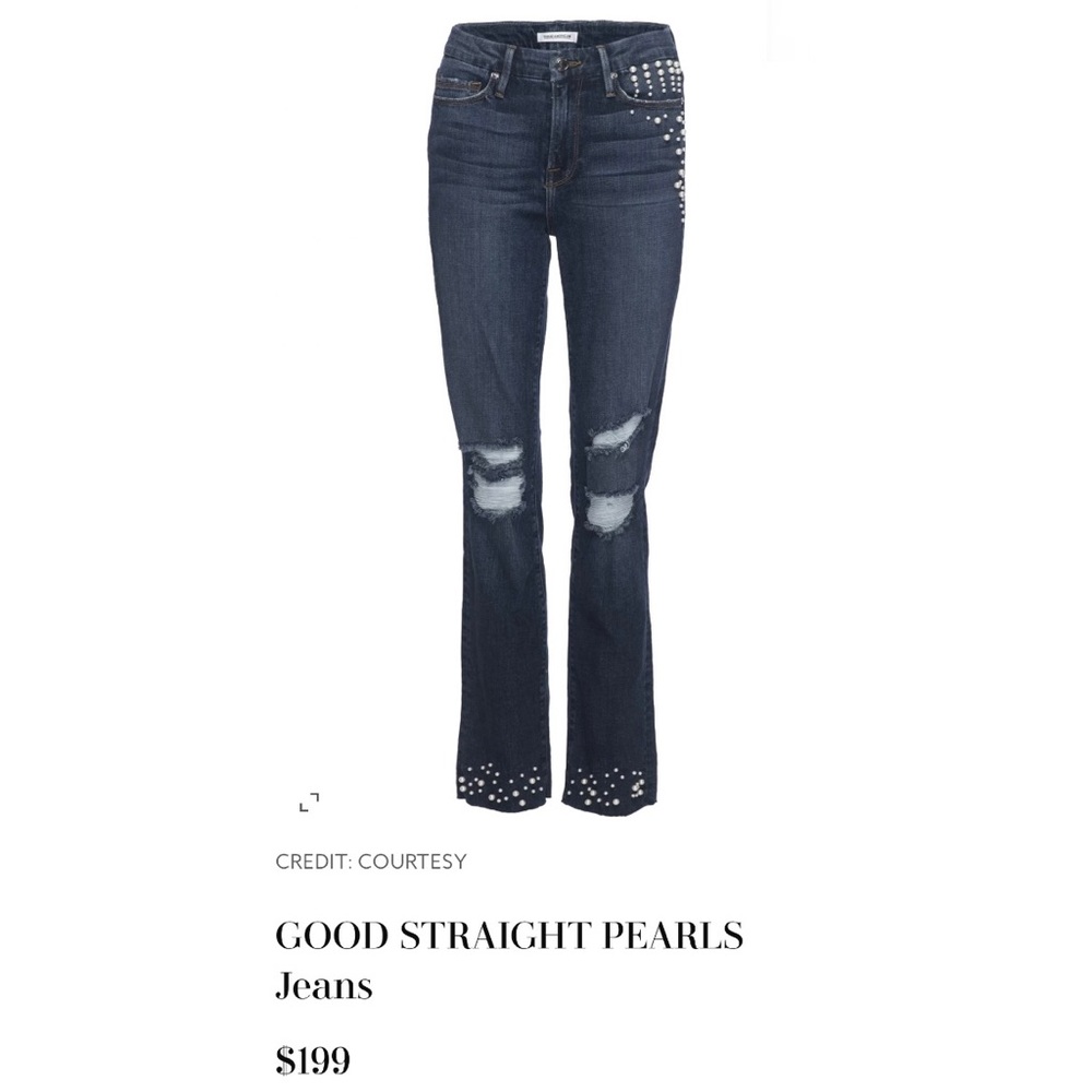 Good American pearl straight jeans
